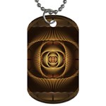 Fractal Copper Amber Abstract Dog Tag (Two Sides) Front