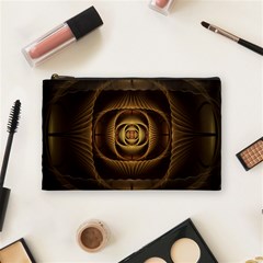 Fractal Copper Amber Abstract Cosmetic Bag (medium)  by Celenk