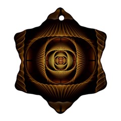 Fractal Copper Amber Abstract Ornament (snowflake) by Celenk