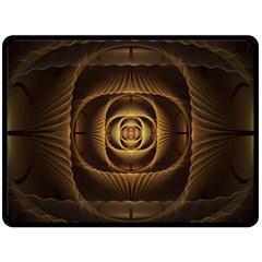 Fractal Copper Amber Abstract Double Sided Fleece Blanket (large) 