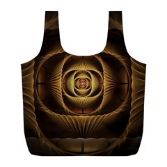 Fractal Copper Amber Abstract Full Print Recycle Bags (l)  by Celenk