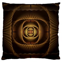 Fractal Copper Amber Abstract Large Flano Cushion Case (two Sides) by Celenk