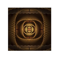 Fractal Copper Amber Abstract Small Satin Scarf (square) by Celenk