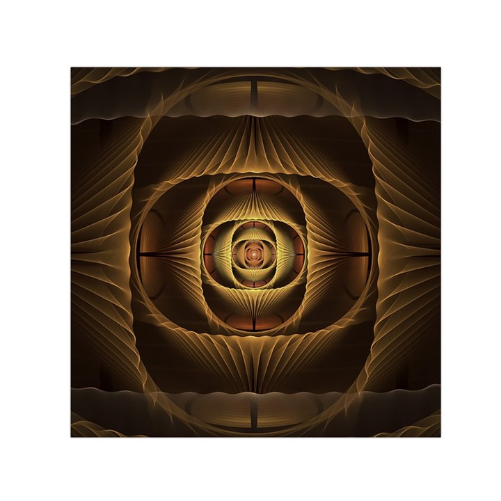 Fractal Copper Amber Abstract Small Satin Scarf (Square)