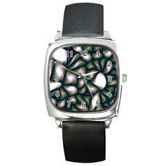 Fuzzy Abstract Art Urban Fragments Square Metal Watch by Celenk