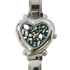 Fuzzy Abstract Art Urban Fragments Heart Italian Charm Watch by Celenk