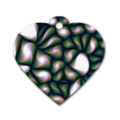 Fuzzy Abstract Art Urban Fragments Dog Tag Heart (two Sides) by Celenk