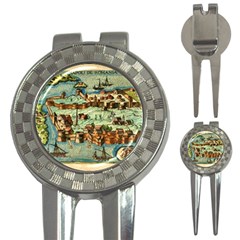 Medeival Ancient Map Fortress 3-in-1 Golf Divots by Celenk