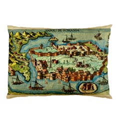 Medeival Ancient Map Fortress Pillow Case by Celenk