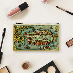 Medeival Ancient Map Fortress Cosmetic Bag (small)  by Celenk