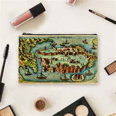 Medeival Ancient Map Fortress Cosmetic Bag (medium)  by Celenk