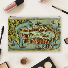 Medeival Ancient Map Fortress Cosmetic Bag (large)  by Celenk