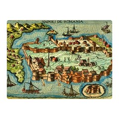 Medeival Ancient Map Fortress Double Sided Flano Blanket (mini)  by Celenk