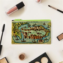 Medeival Ancient Map Fortress Cosmetic Bag (xs) by Celenk