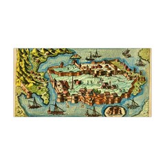 Medeival Ancient Map Fortress Yoga Headband by Celenk