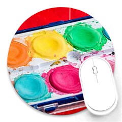 Palette Brush Paint Box Color Round Mousepads by Celenk