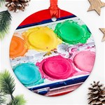 Palette Brush Paint Box Color Ornament (Round) Front