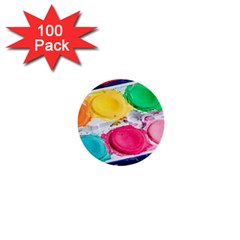 Palette Brush Paint Box Color 1  Mini Buttons (100 Pack)  by Celenk