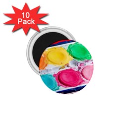 Palette Brush Paint Box Color 1 75  Magnets (10 Pack)  by Celenk