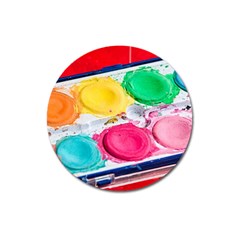 Palette Brush Paint Box Color Magnet 3  (round) by Celenk