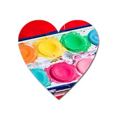 Palette Brush Paint Box Color Heart Magnet by Celenk