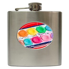 Palette Brush Paint Box Color Hip Flask (6 Oz) by Celenk