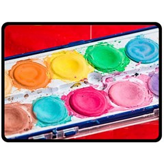 Palette Brush Paint Box Color Fleece Blanket (large)  by Celenk