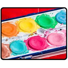 Palette Brush Paint Box Color Fleece Blanket (medium)  by Celenk