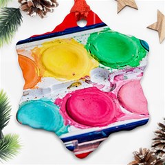 Palette Brush Paint Box Color Ornament (snowflake) by Celenk