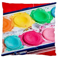 Palette Brush Paint Box Color Large Cushion Case (two Sides) by Celenk