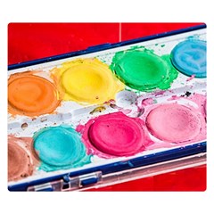 Palette Brush Paint Box Color Double Sided Flano Blanket (small)  by Celenk