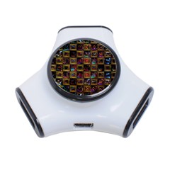 Kaleidoscope Pattern Abstract Art 3-port Usb Hub by Celenk