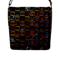 Kaleidoscope Pattern Abstract Art Flap Messenger Bag (l)  by Celenk