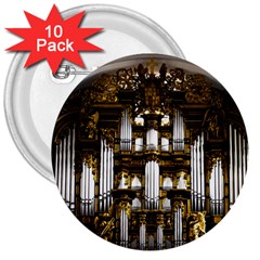 Organ Church Music Organ Whistle 3  Buttons (10 Pack)  by Celenk