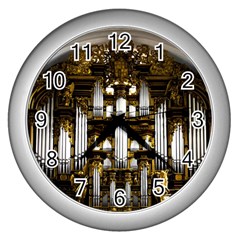 Organ Church Music Organ Whistle Wall Clocks (silver)  by Celenk