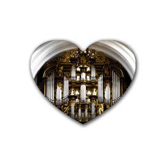 Organ Church Music Organ Whistle Rubber Coaster (heart)  by Celenk