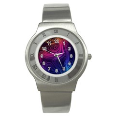 Abstract Pattern Art Wallpaper Stainless Steel Watch