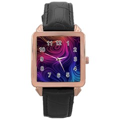 Abstract Pattern Art Wallpaper Rose Gold Leather Watch  by Celenk