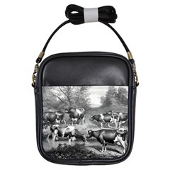 Holstein Fresian Cows Fresian Cows Girls Sling Bags by Celenk