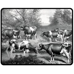 Holstein Fresian Cows Fresian Cows Fleece Blanket (medium)  by Celenk