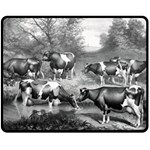 Holstein Fresian Cows Fresian Cows Double Sided Fleece Blanket (Medium)  58.8 x47.4  Blanket Front