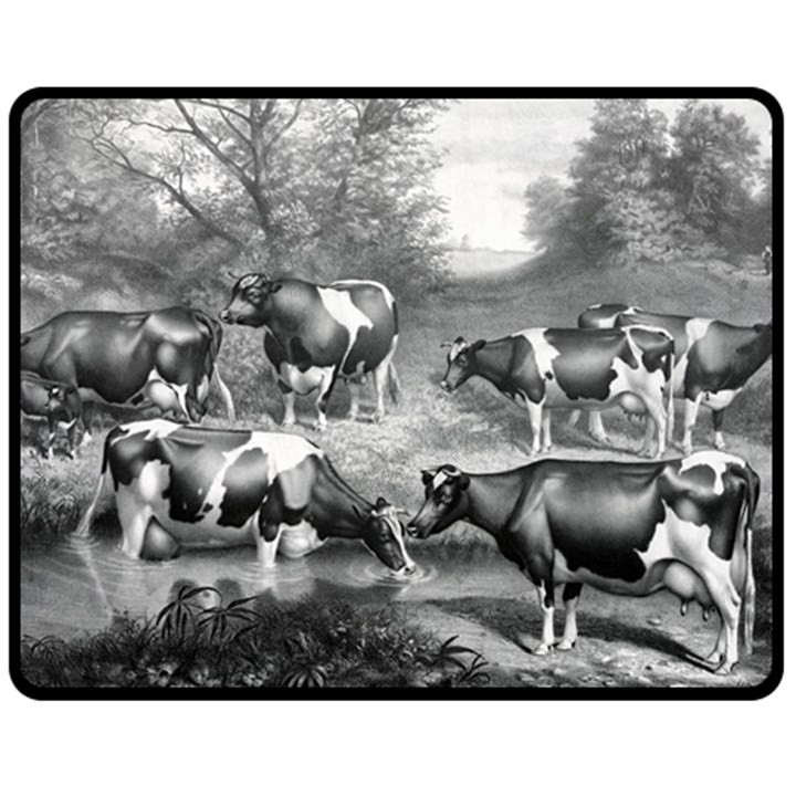 Holstein Fresian Cows Fresian Cows Double Sided Fleece Blanket (Medium) 