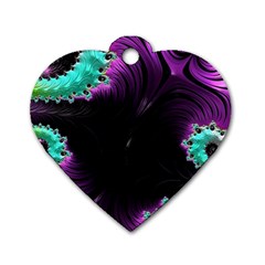 Fractals Spirals Black Colorful Dog Tag Heart (two Sides) by Celenk