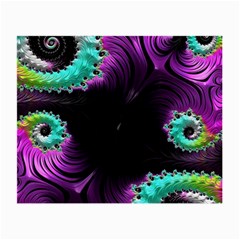 Fractals Spirals Black Colorful Small Glasses Cloth (2-side) by Celenk