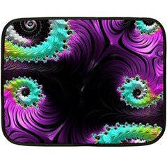 Fractals Spirals Black Colorful Fleece Blanket (mini) by Celenk