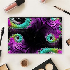 Fractals Spirals Black Colorful Cosmetic Bag (large)  by Celenk