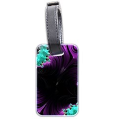 Fractals Spirals Black Colorful Luggage Tags (two Sides) by Celenk