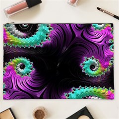 Fractals Spirals Black Colorful Cosmetic Bag (xxl)  by Celenk