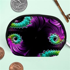 Fractals Spirals Black Colorful Accessory Pouches (medium)  by Celenk