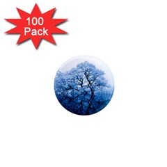 Nature Inspiration Trees Blue 1  Mini Magnets (100 Pack)  by Celenk